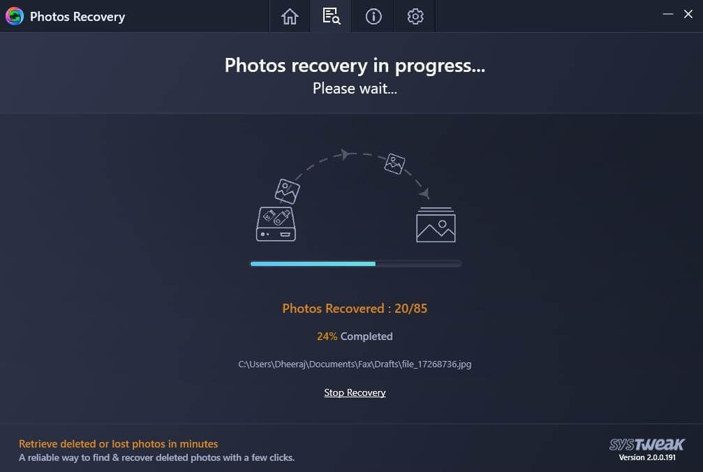 photos recovery in progress