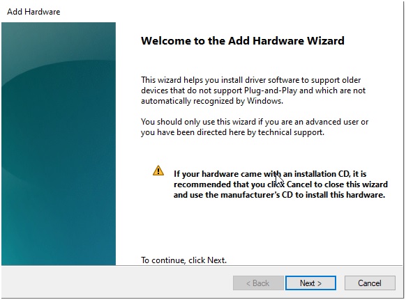add hardware wizard