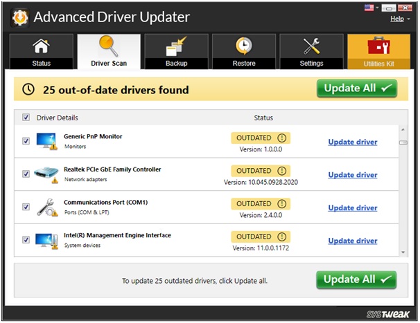 Update all outdated driver