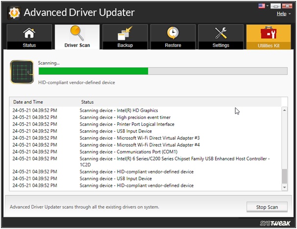 Advanced Driver Updater Scan