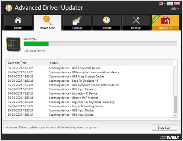 Advanced Driver Updater Scan