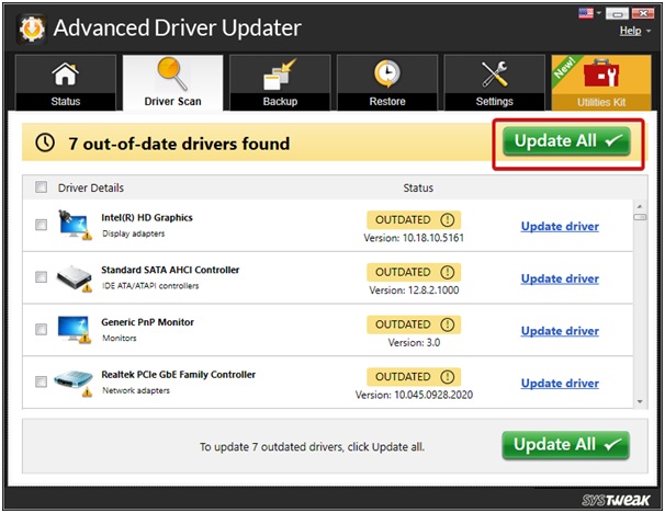 update all outdated driver