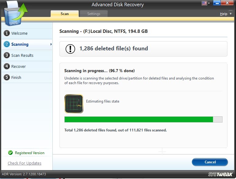 Advanced Disk Recovery file scan
