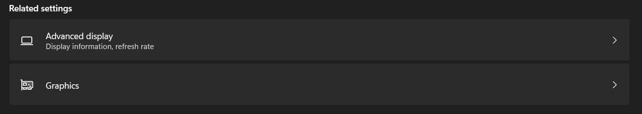 advanced display option