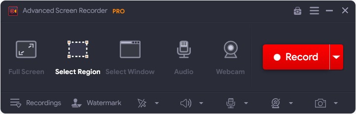 advanced screen recorder select region