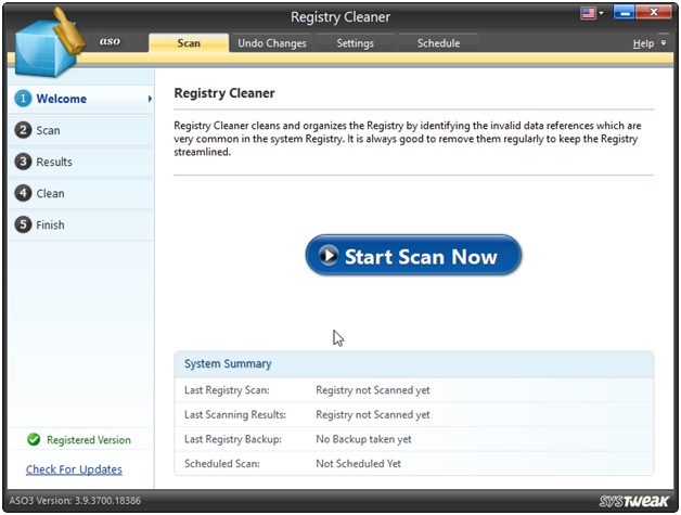 Registry cleaner