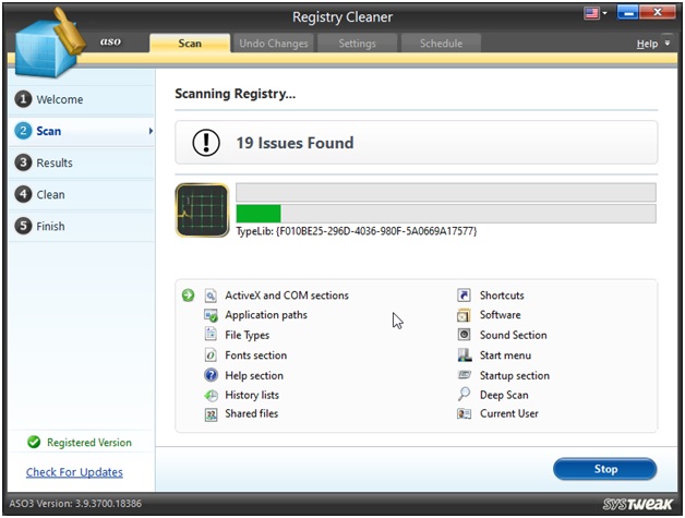 ASO Registy cleaner start