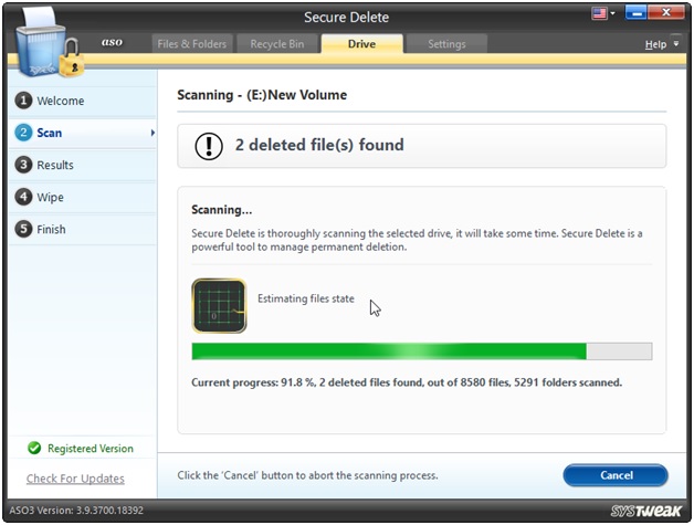 aso scanning new volume