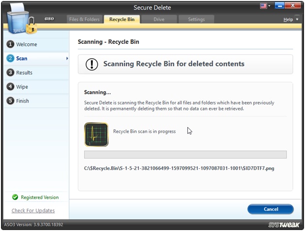 ASO scanning recycle bin
