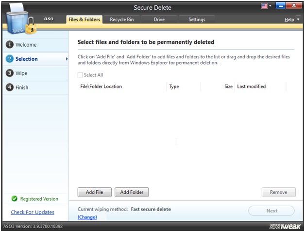 ASO Secure dlt add file
