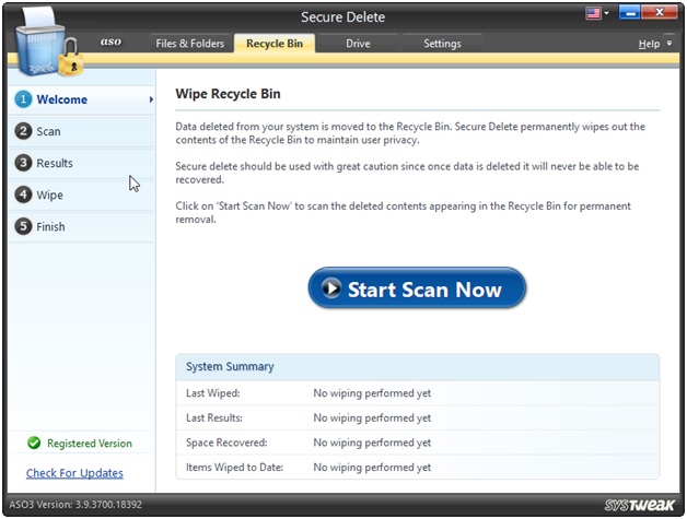 aso wipe recycle bin