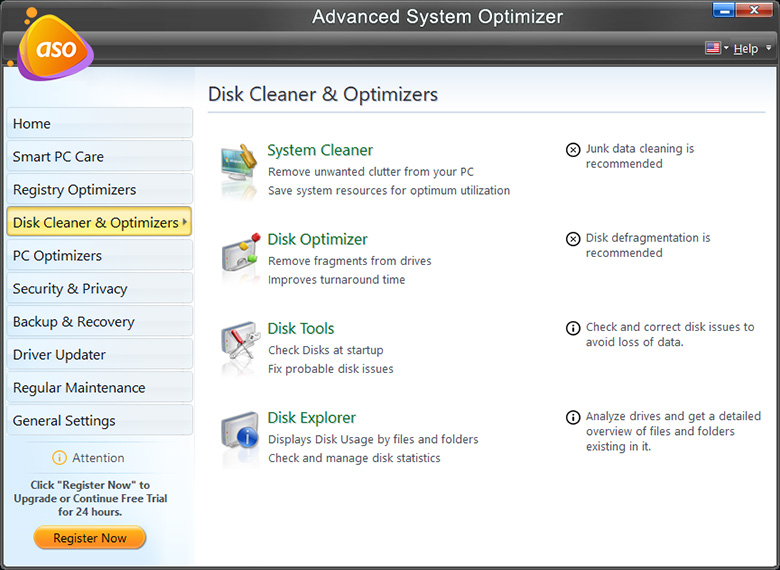 Advance System Optimizer - Disk Optimizers