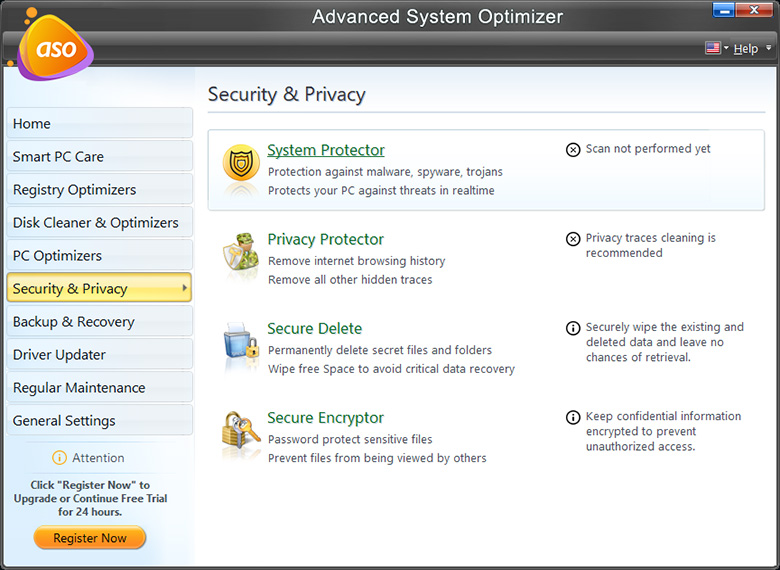Advance System Optimizer - Security and Privacy