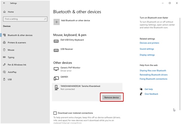 bluetooth and other device