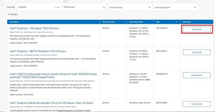 click on download button