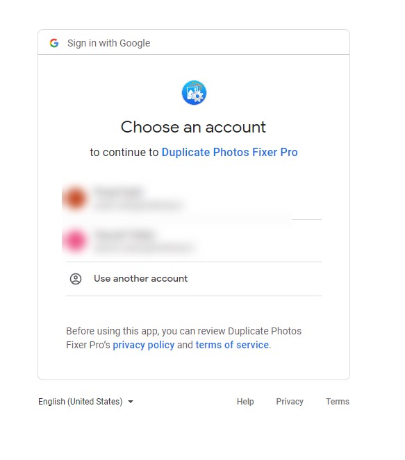 choose an account to login