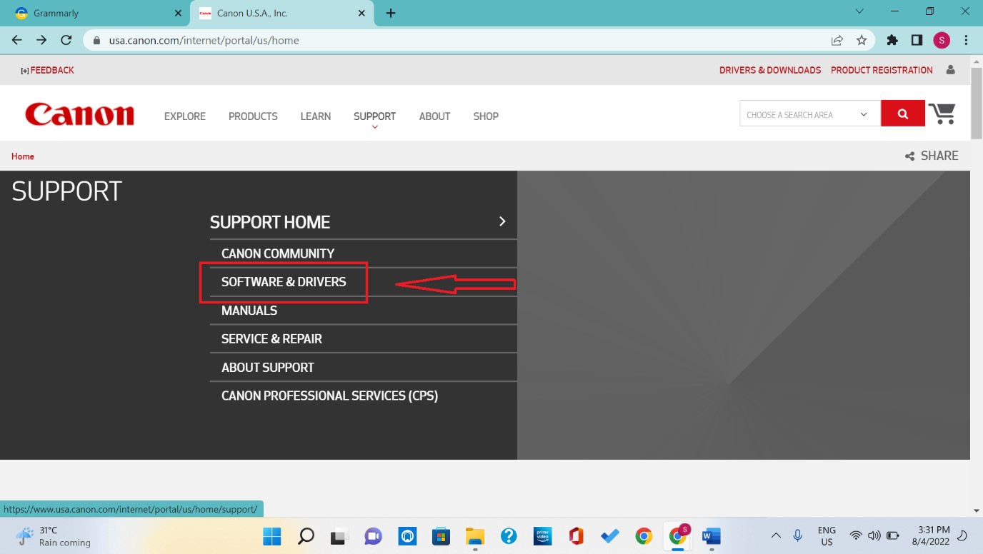 choose Canon MG2900 Driver