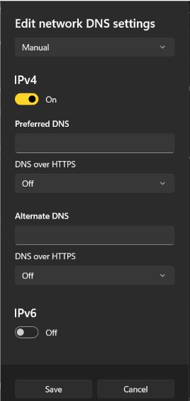Choose IPv4 and turn toggle on