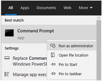right-click Run as administrator