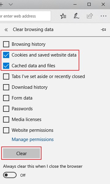 cookies and site data