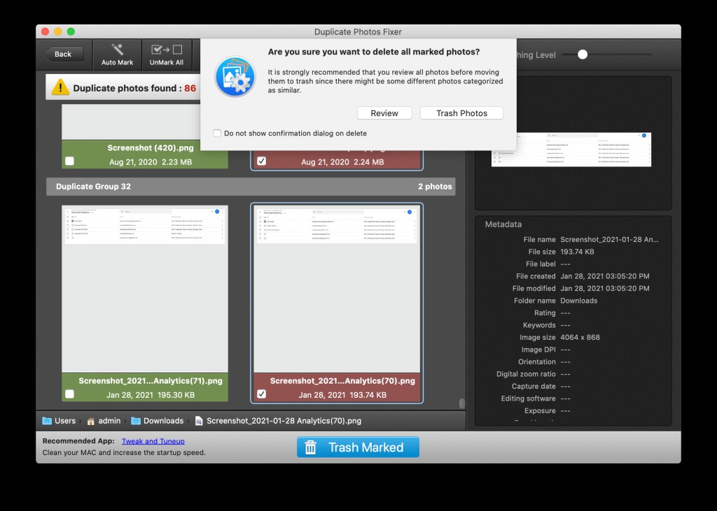 delete duplicate photos