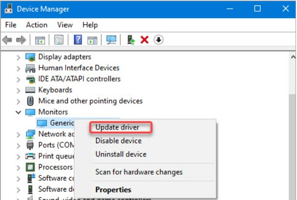 device manager update driver