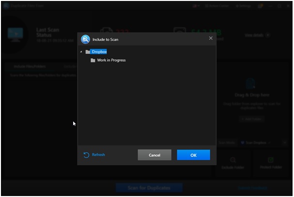select folder to scan