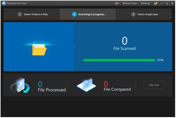 Duplicate Files Fixer scanned files