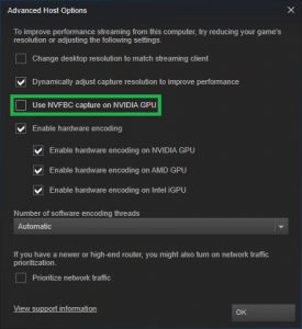 Disable NVFBC Capture on NVIDIA GPU in Steam