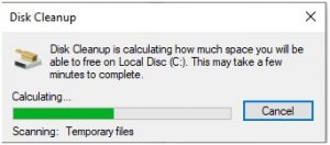 disk cleanup scanning
