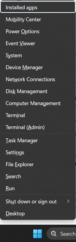 Disk Management option