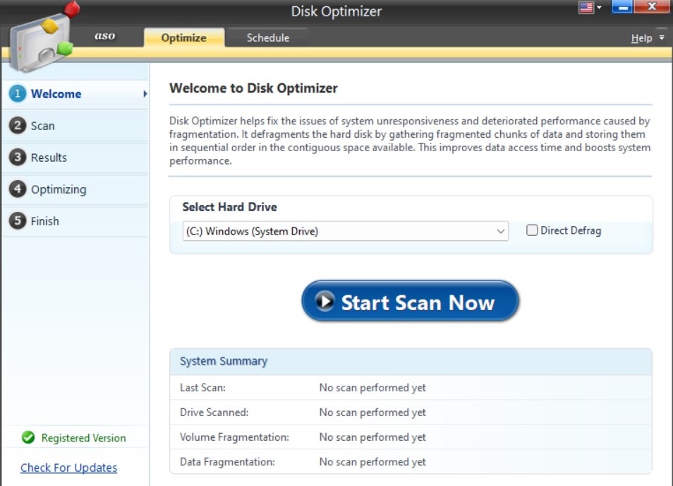 disk optimizer start