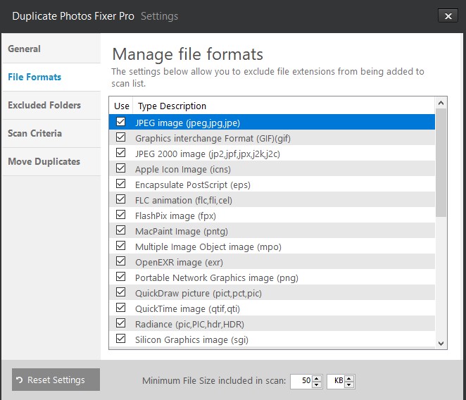 dpf manage file formate
