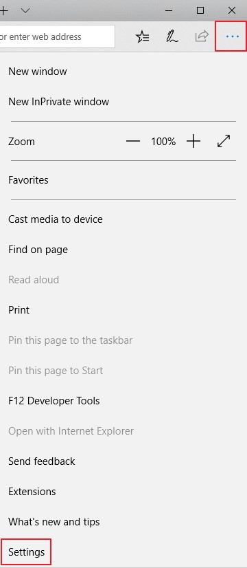 edge browser setting