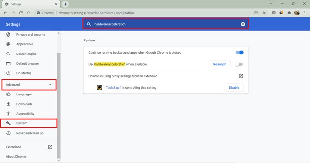 type hardware acceleration