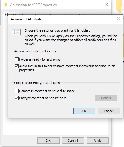 folder advance setting