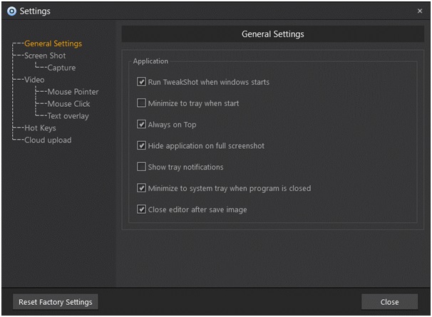 General Settings tab