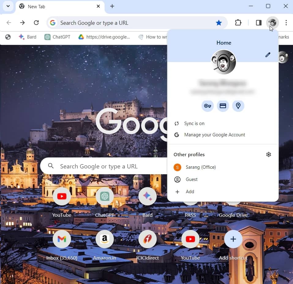 Google Chrome profile