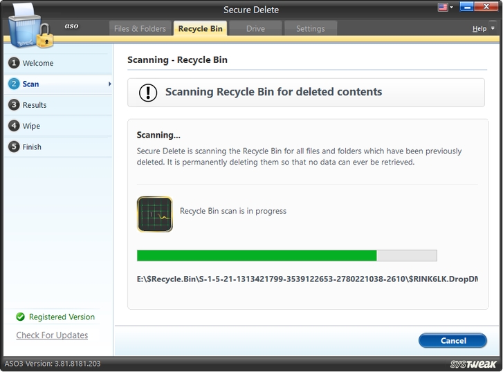 How to Securely Delete Items sent to Recycle Bin?