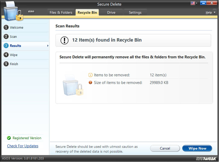 How to Securely Delete Items sent to Recycle Bin?