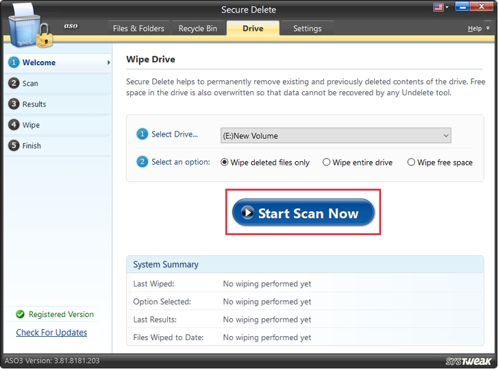 To change these settings use the “Settings” tab
