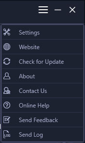 Clicking each opens a new window to perform designated actions.