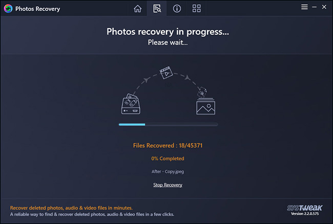Once the images, audio, or video files are retrieved you will get a summary of the action performed.