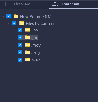 The Left pane will show a hierarchical structure of the folder. 