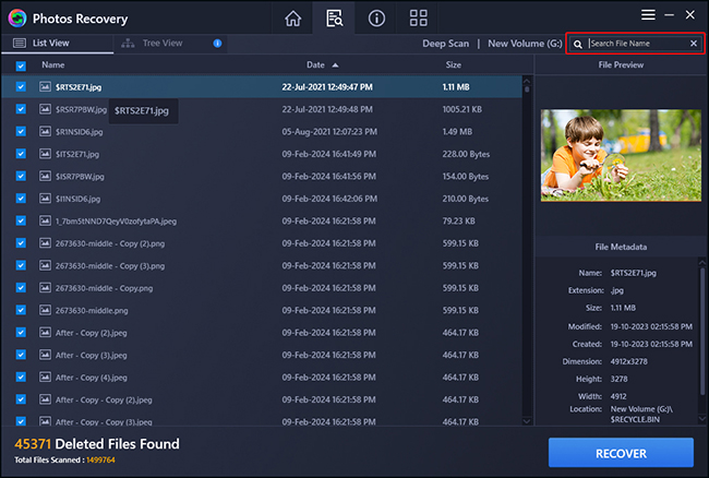 To search for specific files