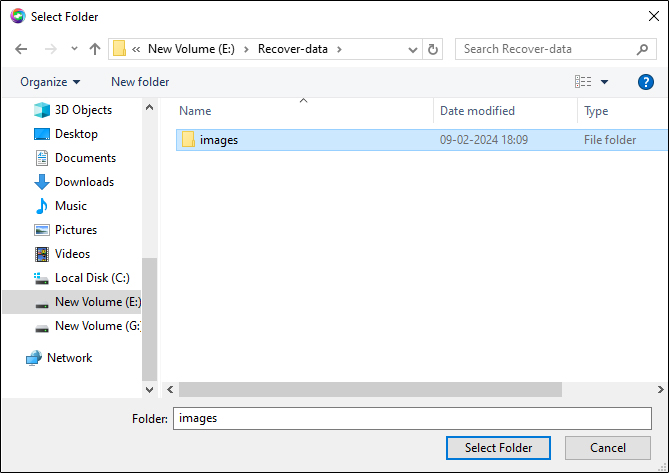 Select the file you wish to recover
