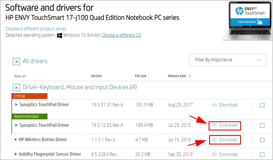 hp driver download