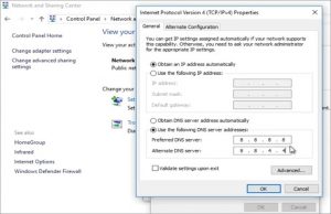 Preferred DNS server new windows