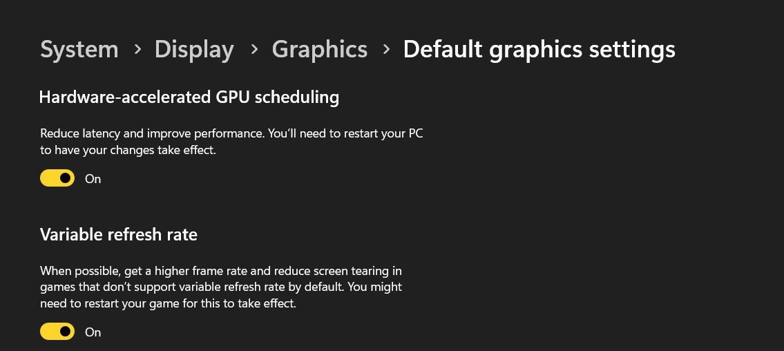 Make sure both toggles are turned ON
