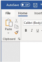 MS Word menu